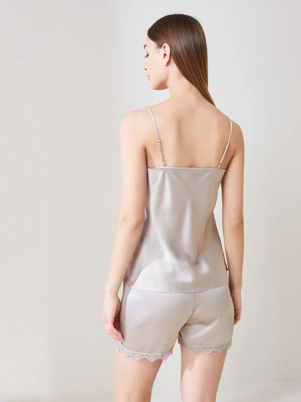 Lace Overalls Shorts 2Pcs Set - JANCESILK