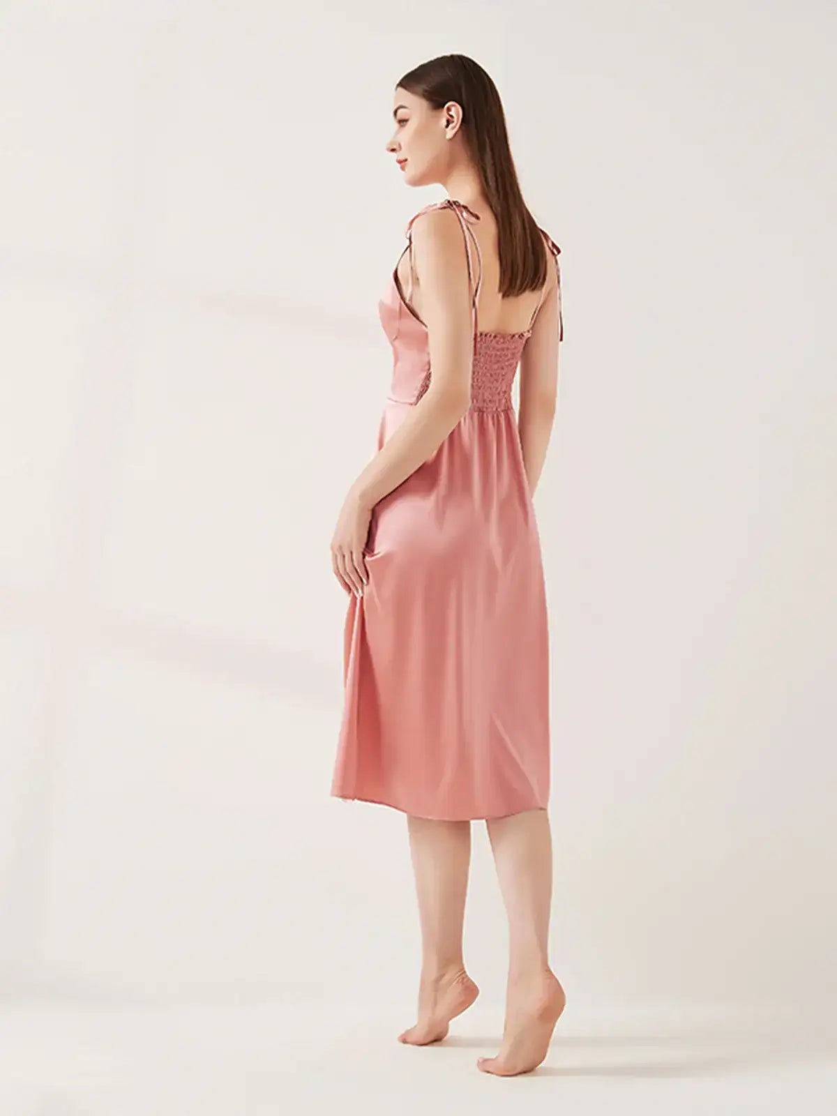 Tie-Sleeve Slip Dress - JANCESILK