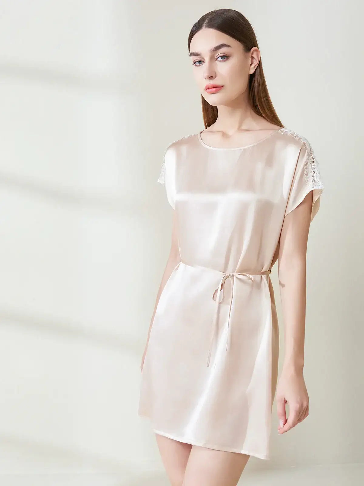 Round Neck Tie Skirt - JANCESILK