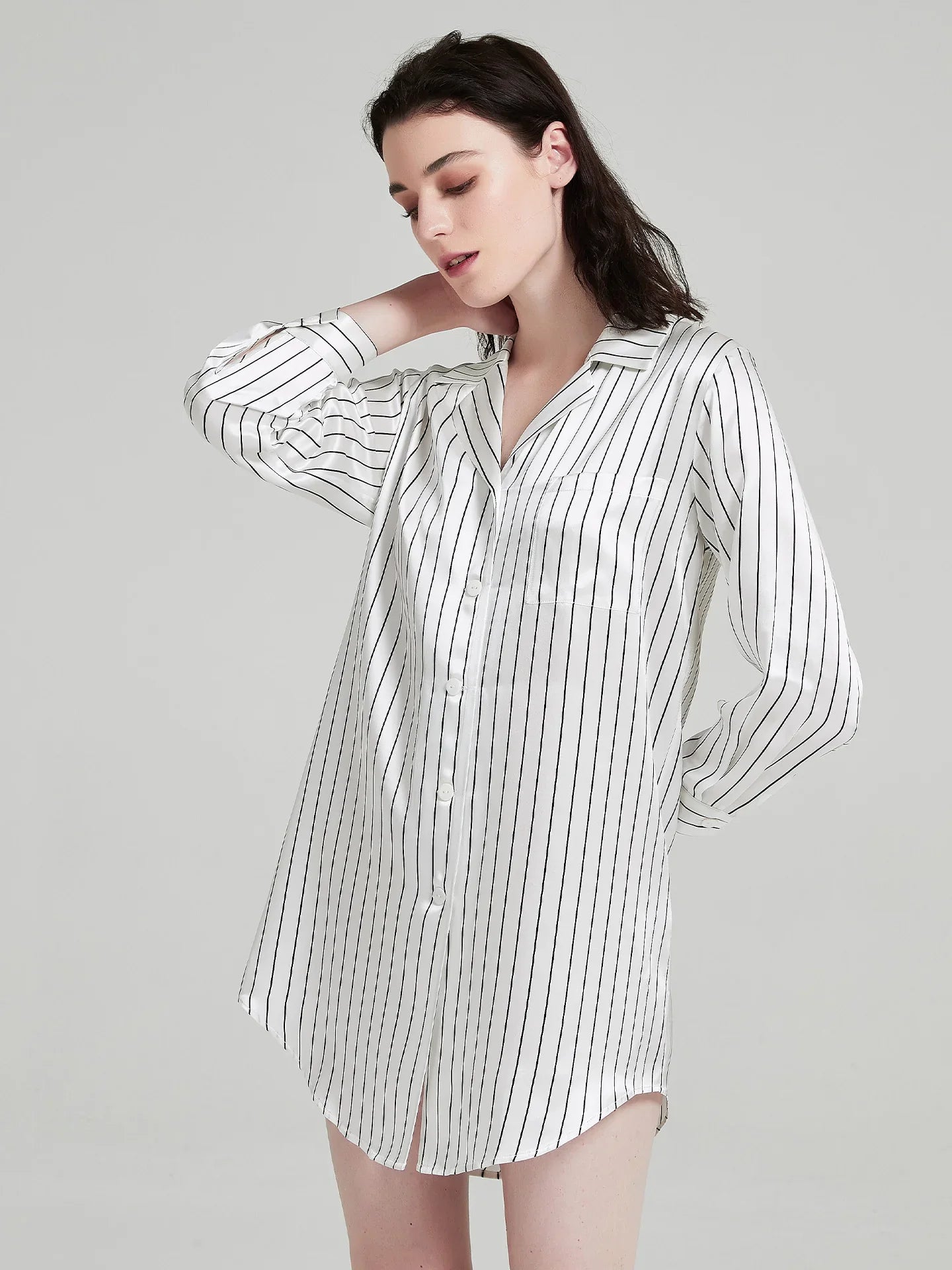 Striped Print Shirt Dress