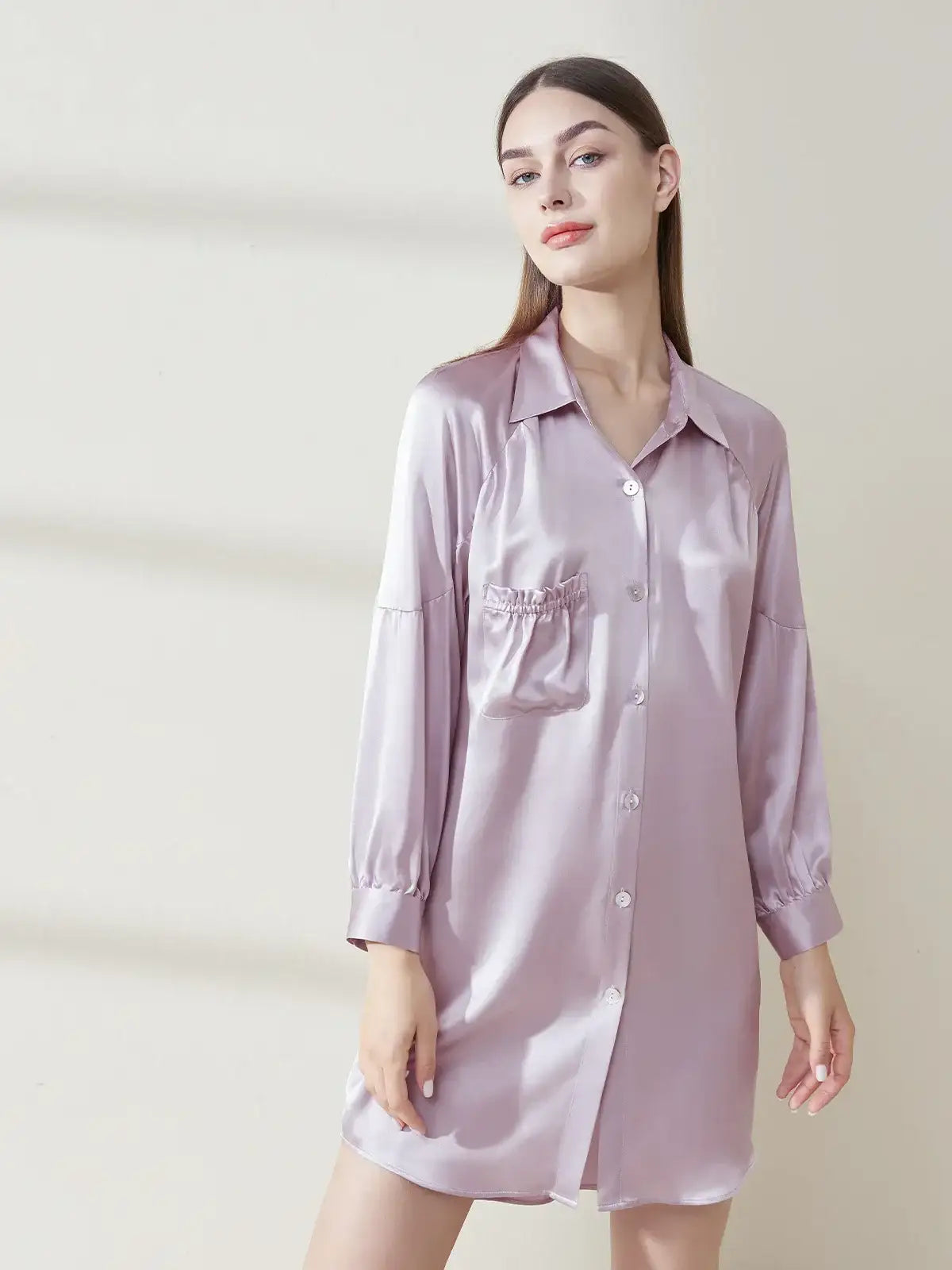 Pleated shirt dress - JANCESILK