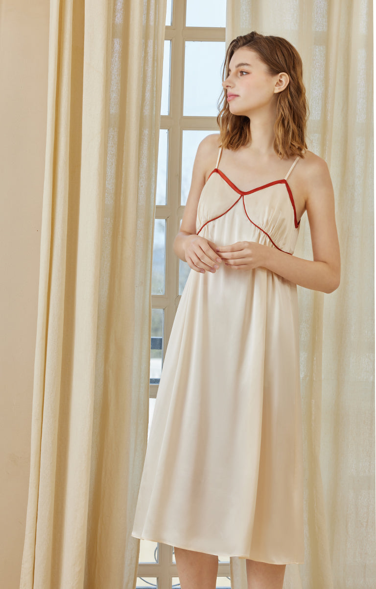 Loose A-line comfortable suspender skirt