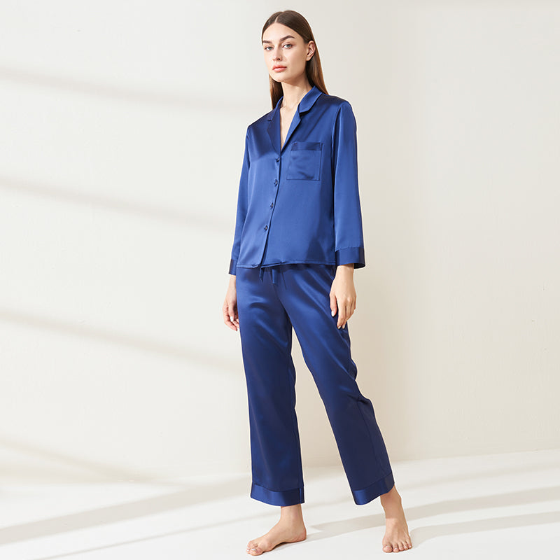 30 Momme Super Heavy Temperament Long Sleeve Trousers Set