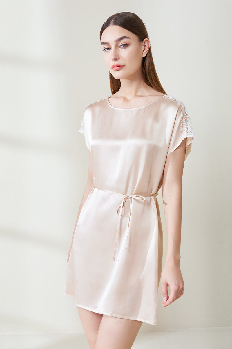 Round neck tie skirt