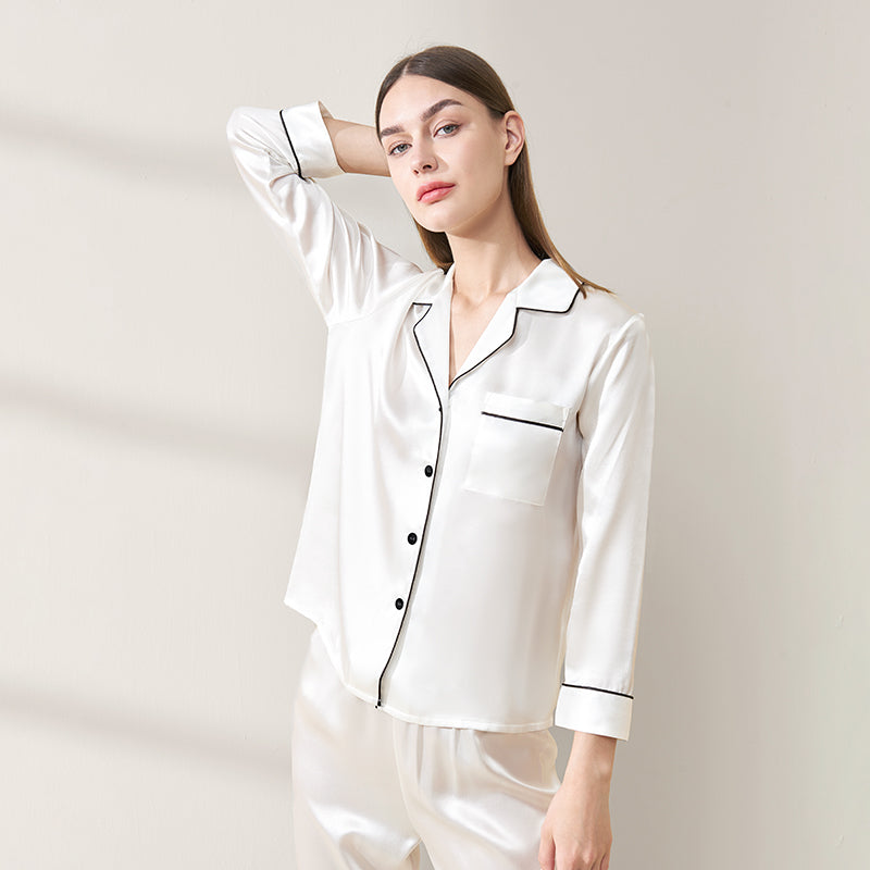Classic Silk Long Sleeve Long Pants Pajama Set