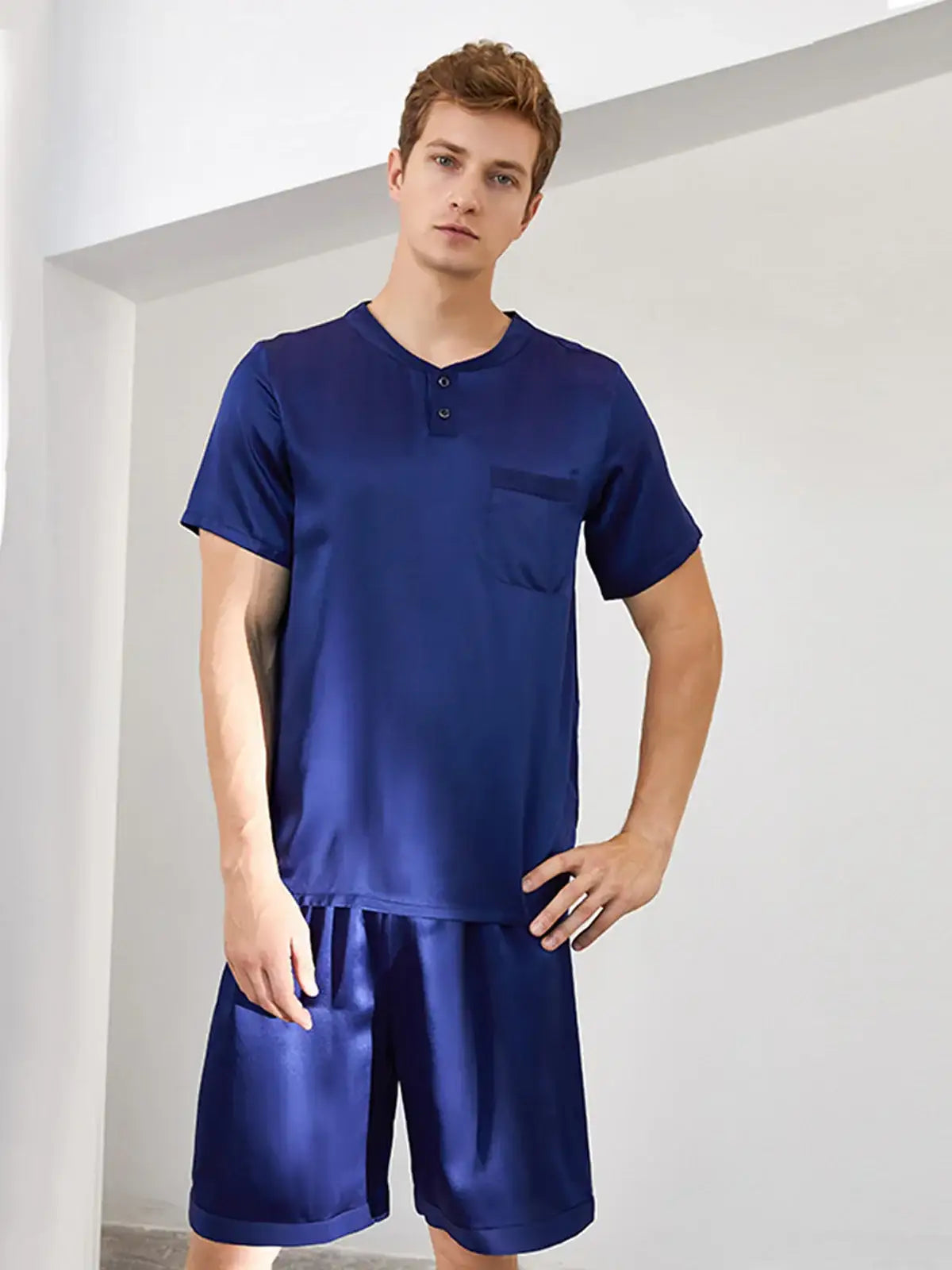 Men's crew neck short sleeve shorts suit - JANCESILK