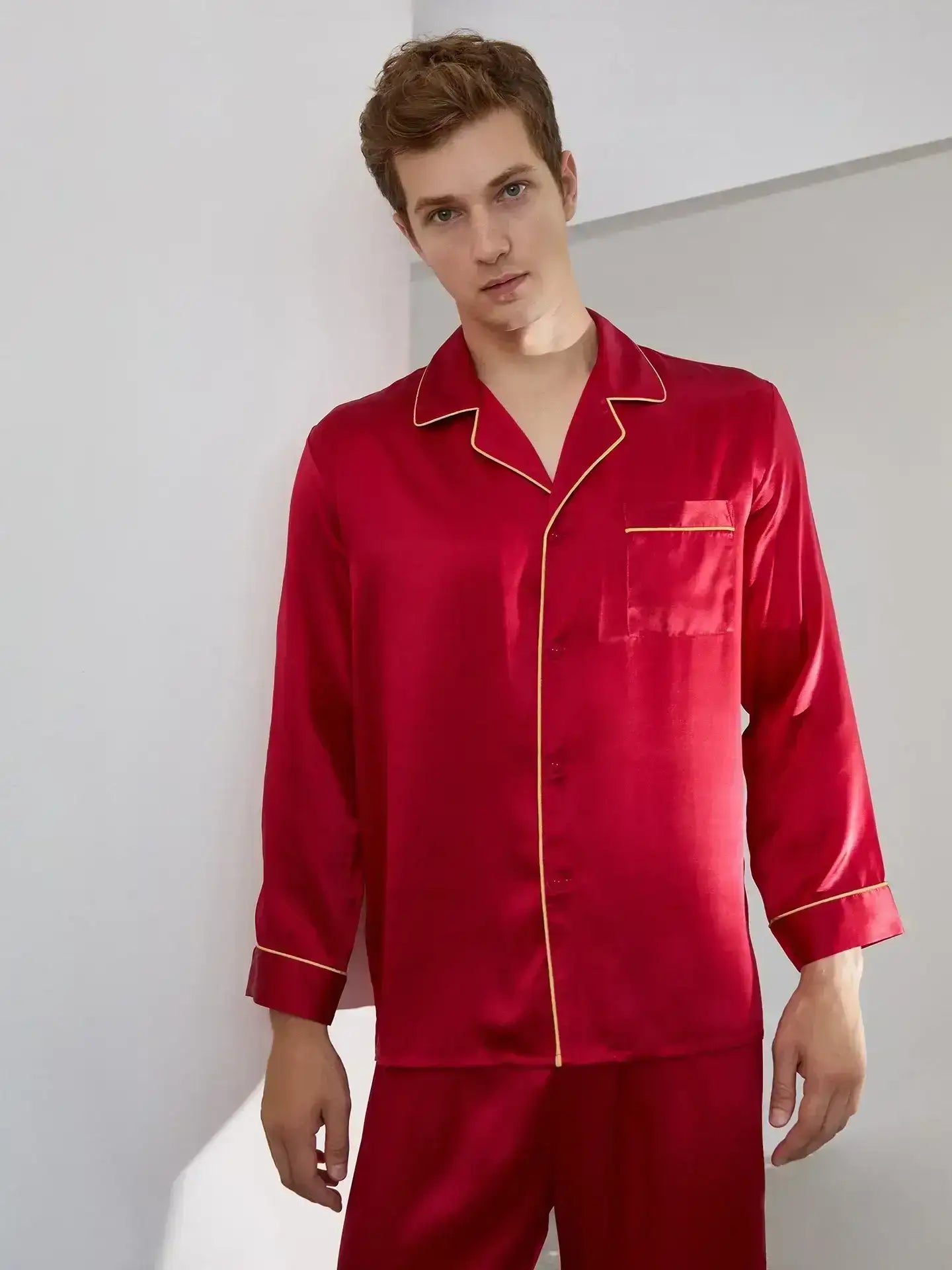 22 Momme Men's Heavy Long Sleeve Pants Suit - JANCESILK