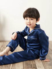 19 Momme children's silk long-sleeved trousers suit - JANCESILK