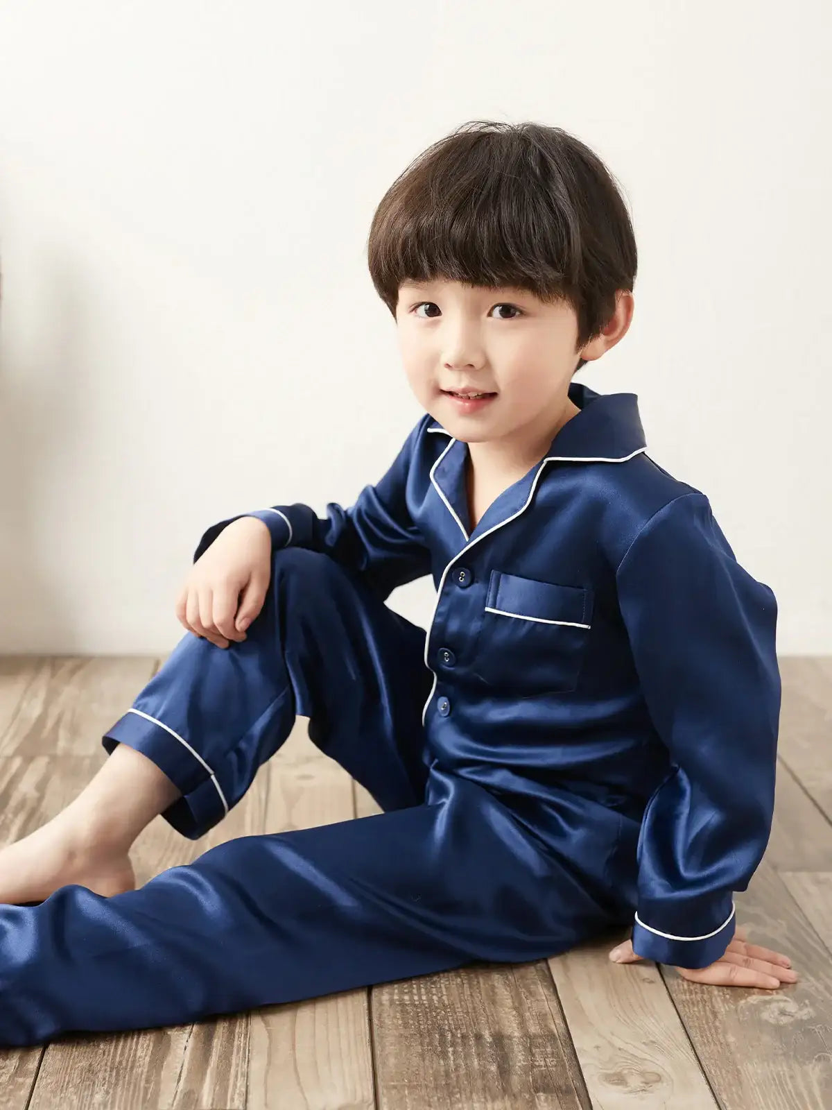 19 Momme children's silk long-sleeved trousers suit - JANCESILK