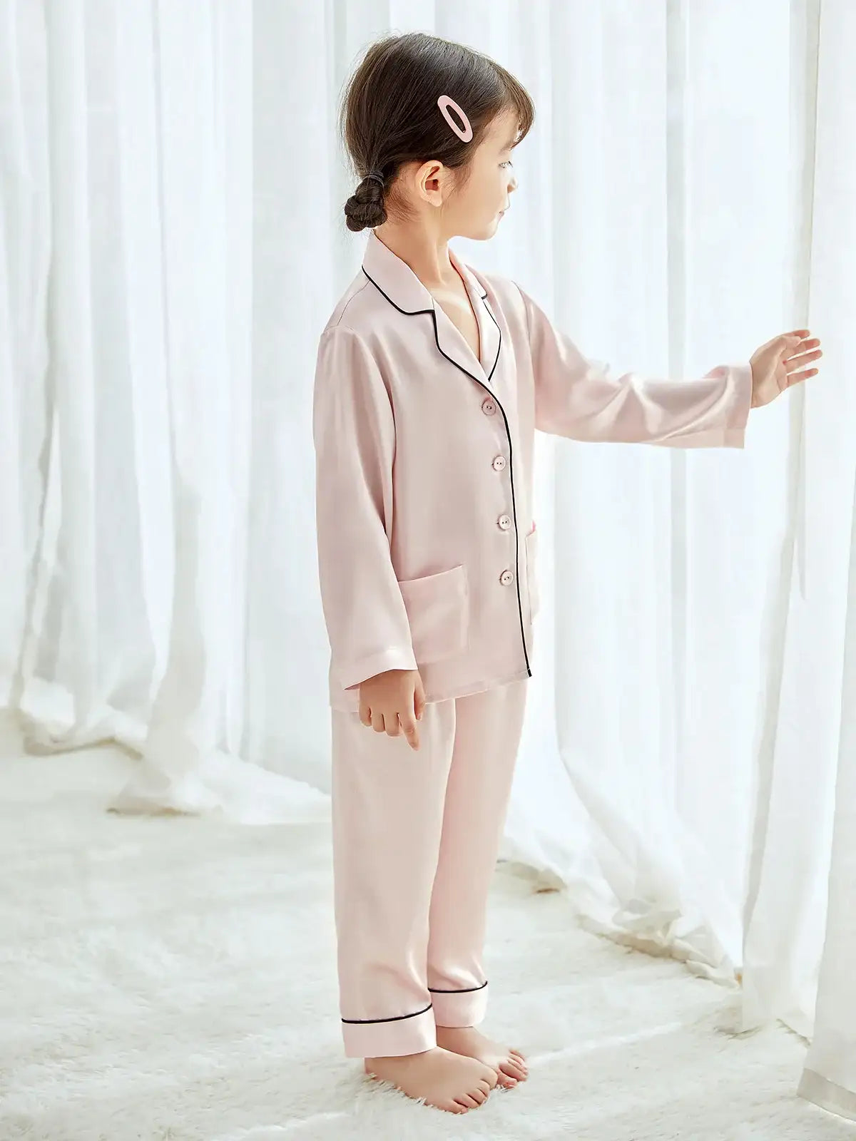 Children's silk long-sleeved trousers suit - JANCESILK
