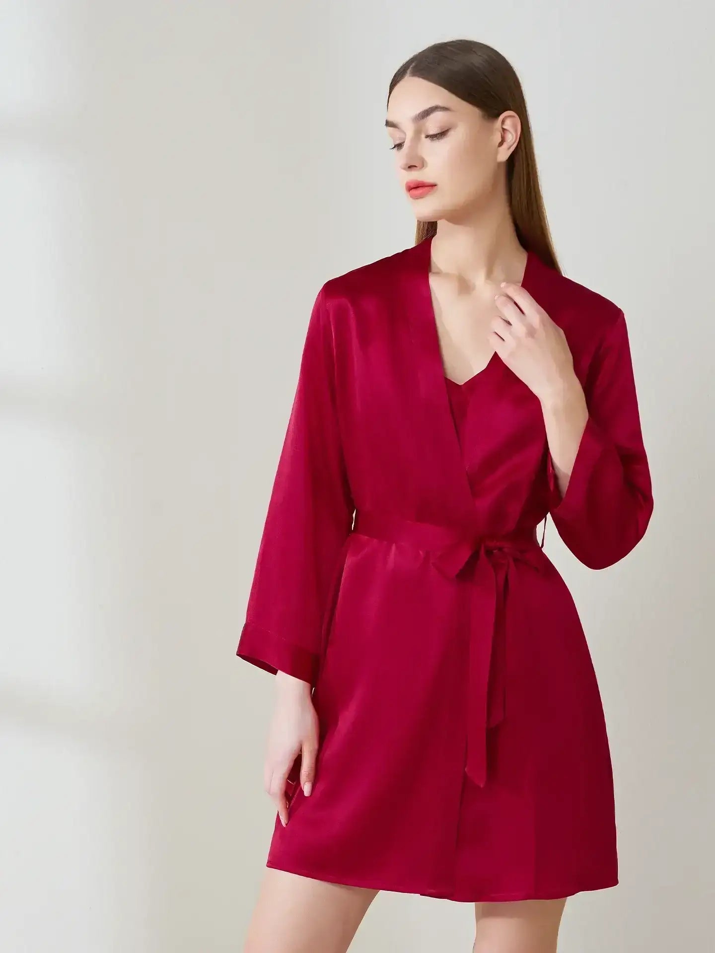 Silk Lounge Set ¨C Soft Camisole & Cozy Robe for Everyday Luxury - JANCESILK