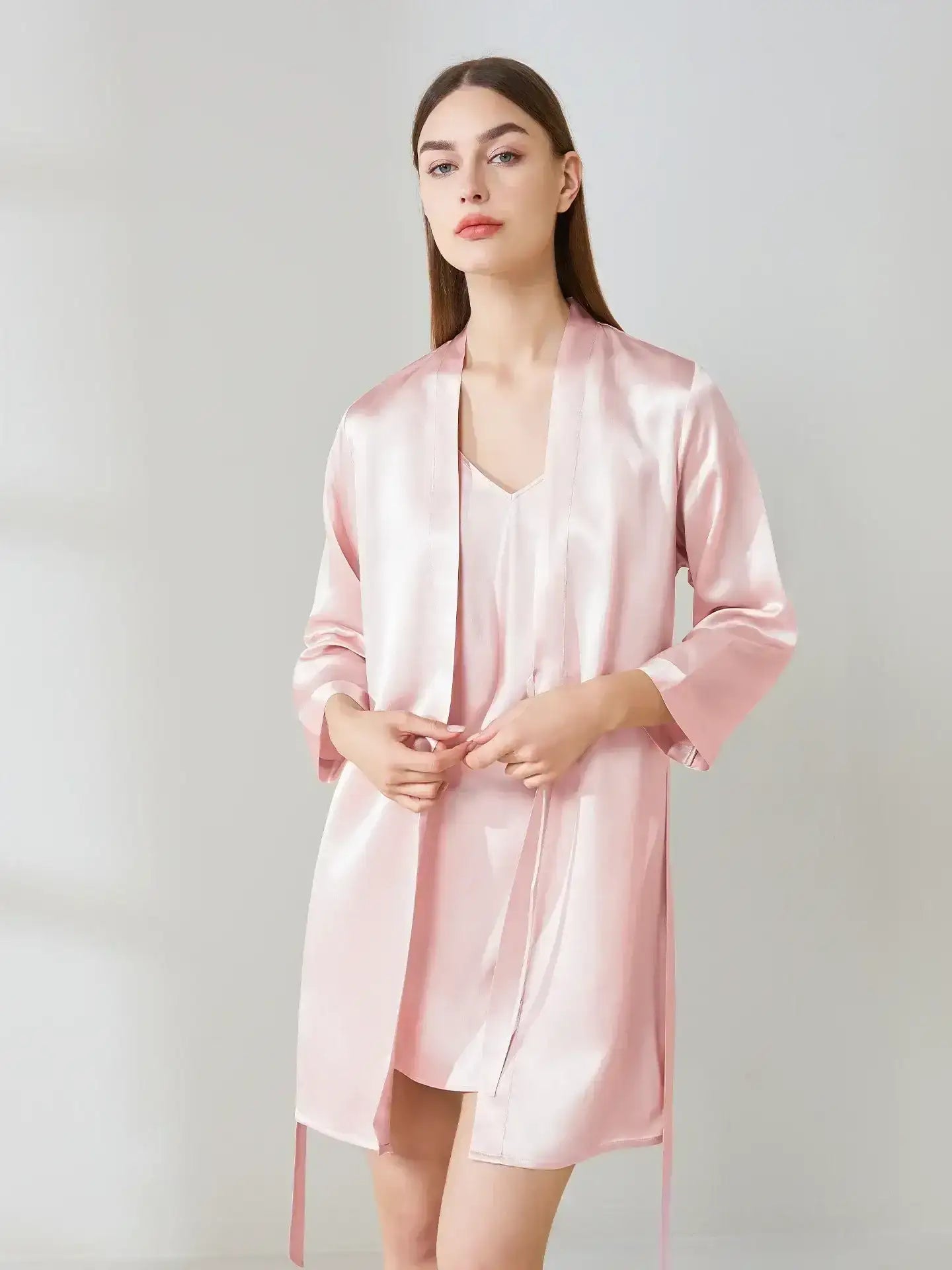 Silk Lounge Set ¨C Soft Camisole & Cozy Robe for Everyday Luxury - JANCESILK