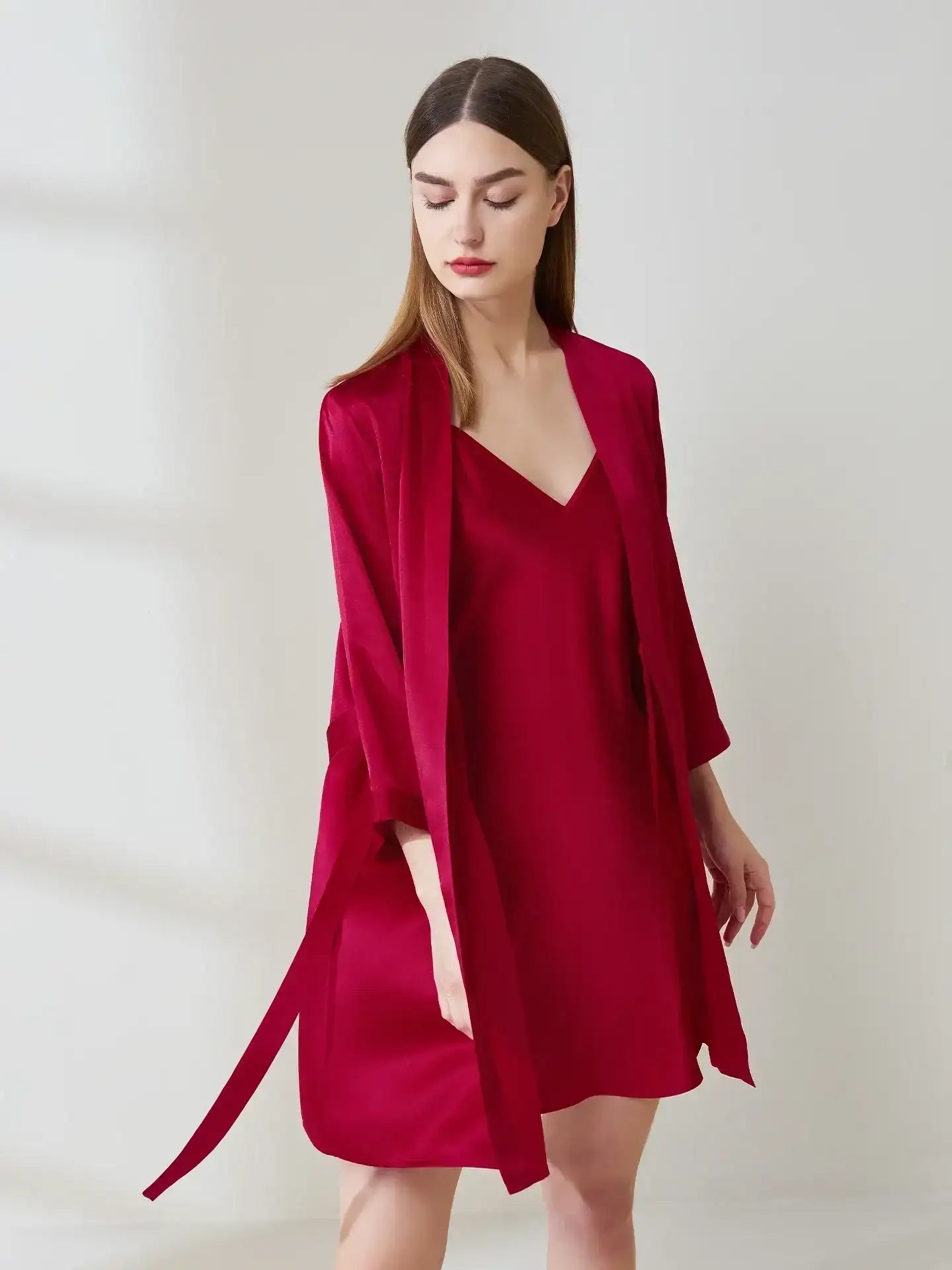 Silk Lounge Set ¨C Soft Camisole & Cozy Robe for Everyday Luxury - JANCESILK