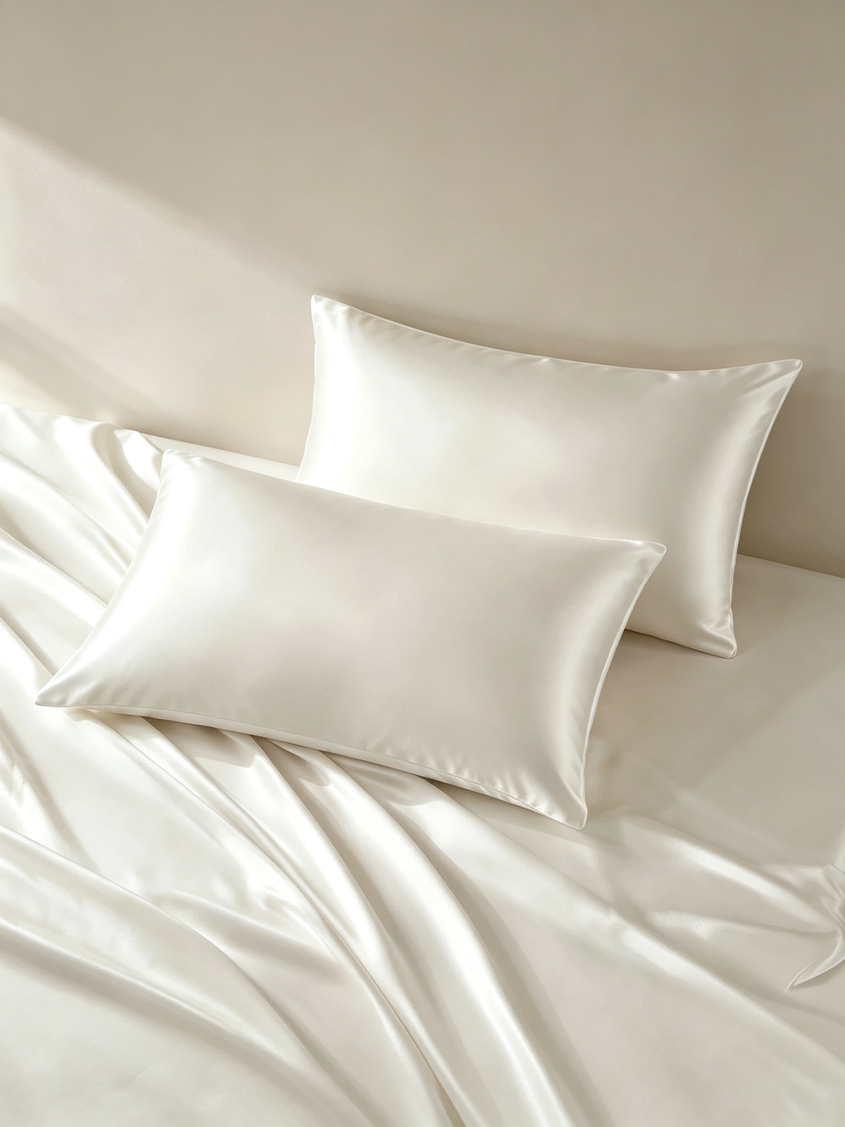 19Momme 100% Mulberry Silk Pillowcase#color_White
