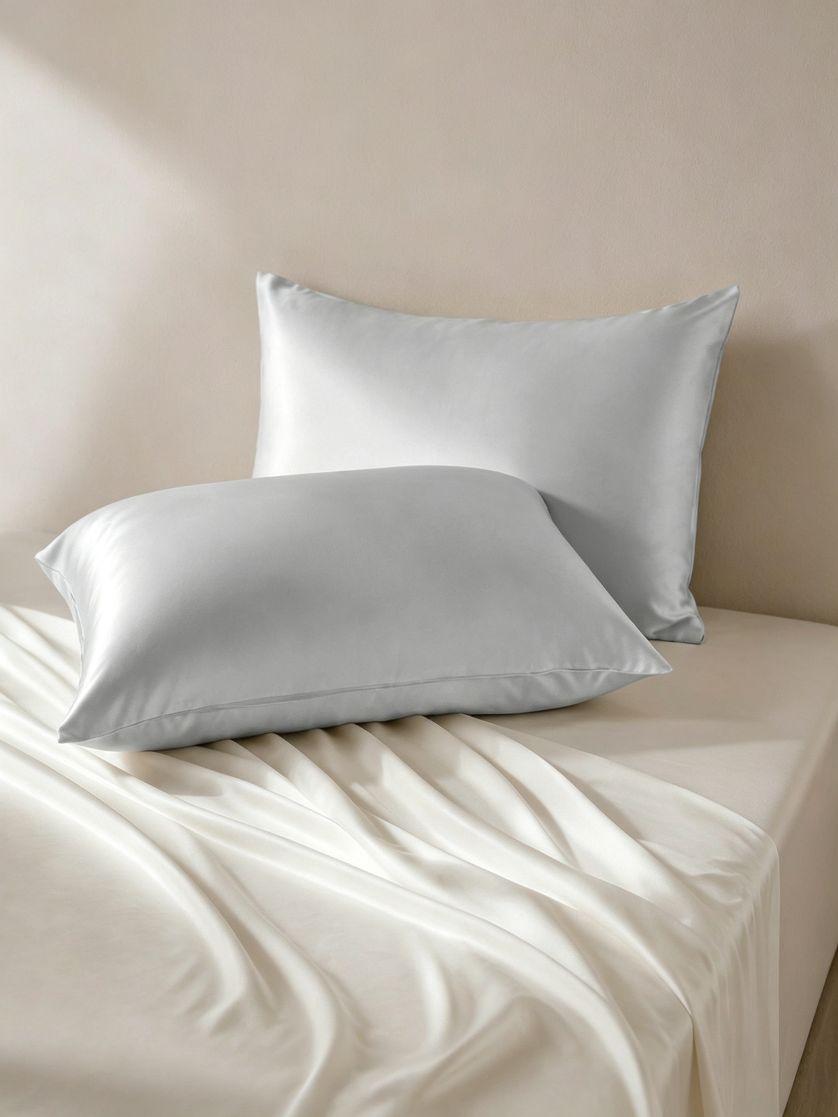 19Momme 100% Mulberry Silk Pillowcase#color_gray