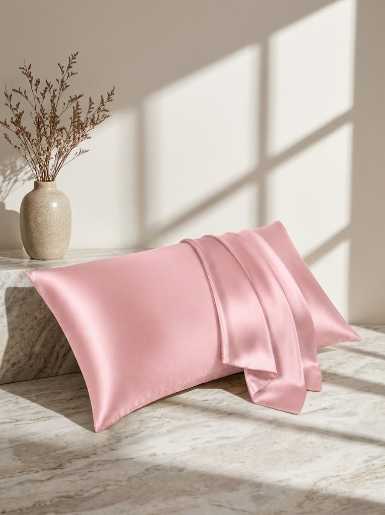 22Momme 100% Mulberry Silk Pillowcase#color_BlushPink