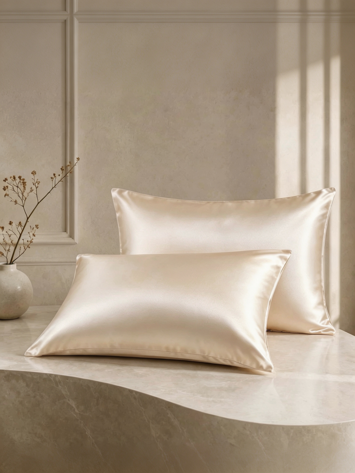22Momme 100% Mulberry Silk Pillowcase#color_Champagne