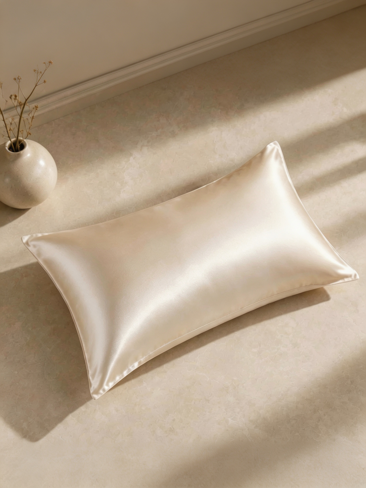 22Momme 100% Mulberry Silk Pillowcase#color_Champagne
