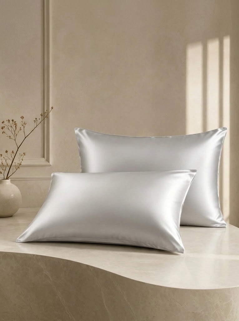 22Momme 100% Mulberry Silk Pillowcase#color_gray