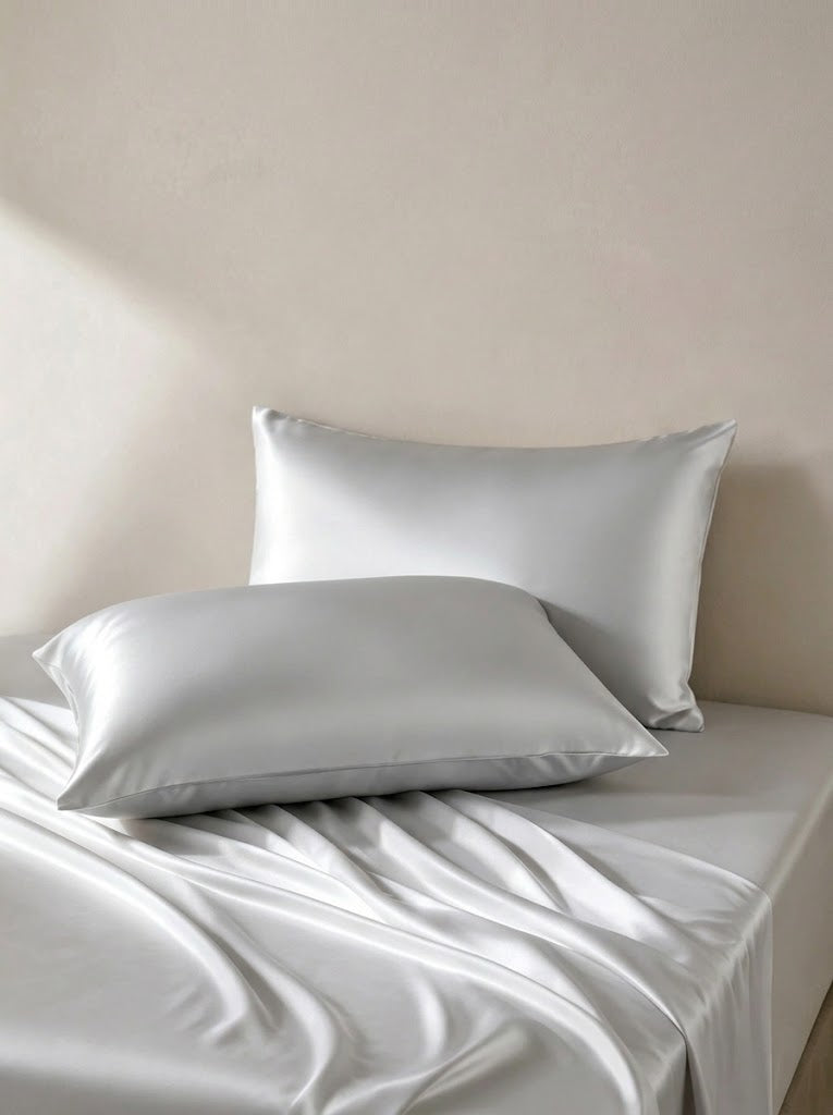 22Momme 100% Mulberry Silk Pillowcase#color_gray