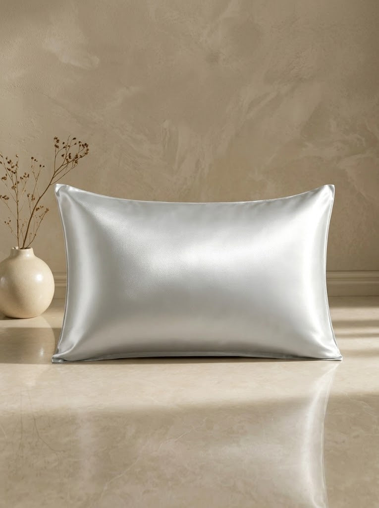 22Momme 100% Mulberry Silk Pillowcase#color_gray