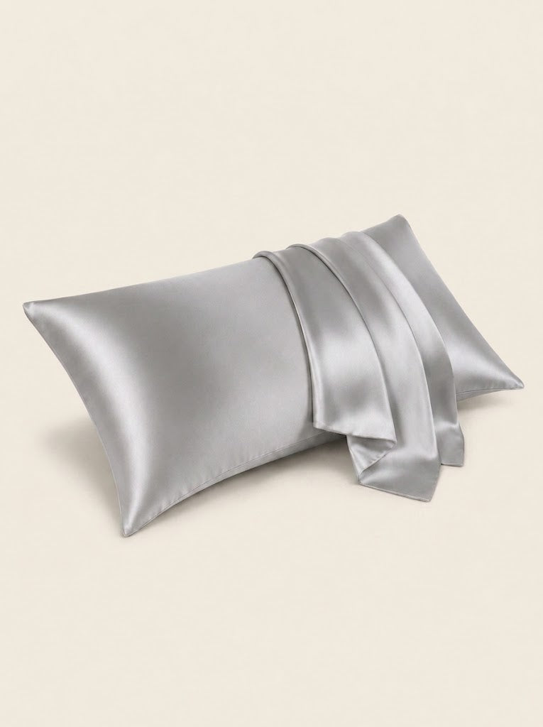 22Momme 100% Mulberry Silk Pillowcase#color_gray