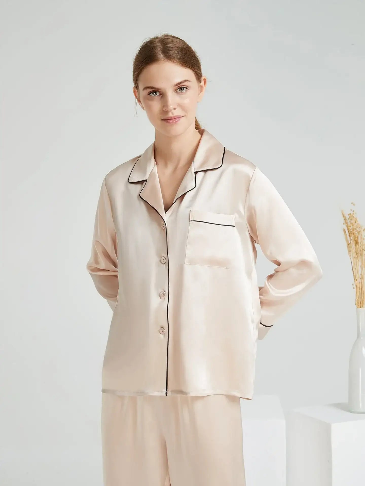 30 Momme Classic Silk Long Sleeve Long Pants Pajama Set