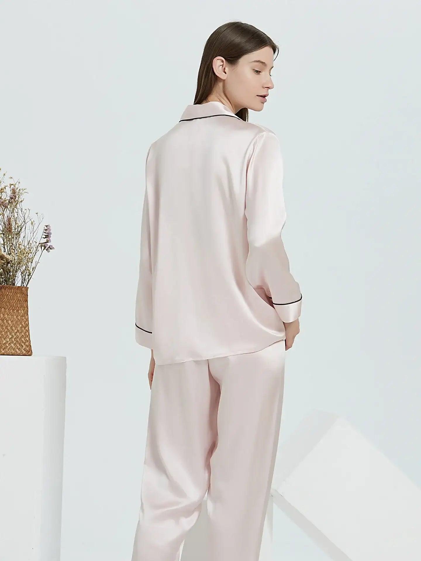 Classic Silk Long Sleeve Long Pants Pajama Set