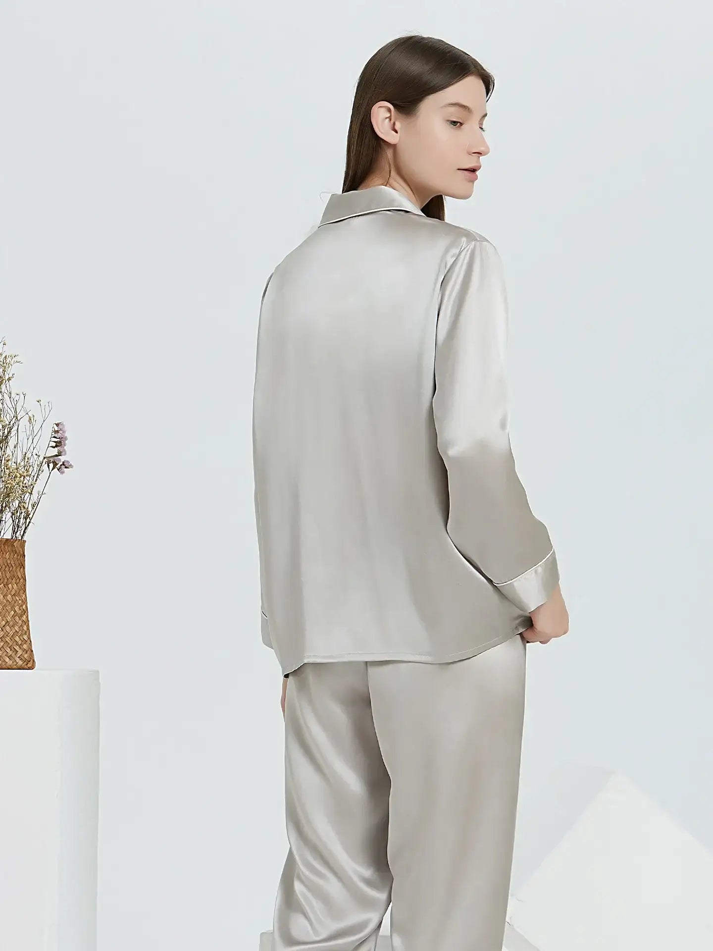 Classic Silk Long Sleeve Long Pants Pajama Set