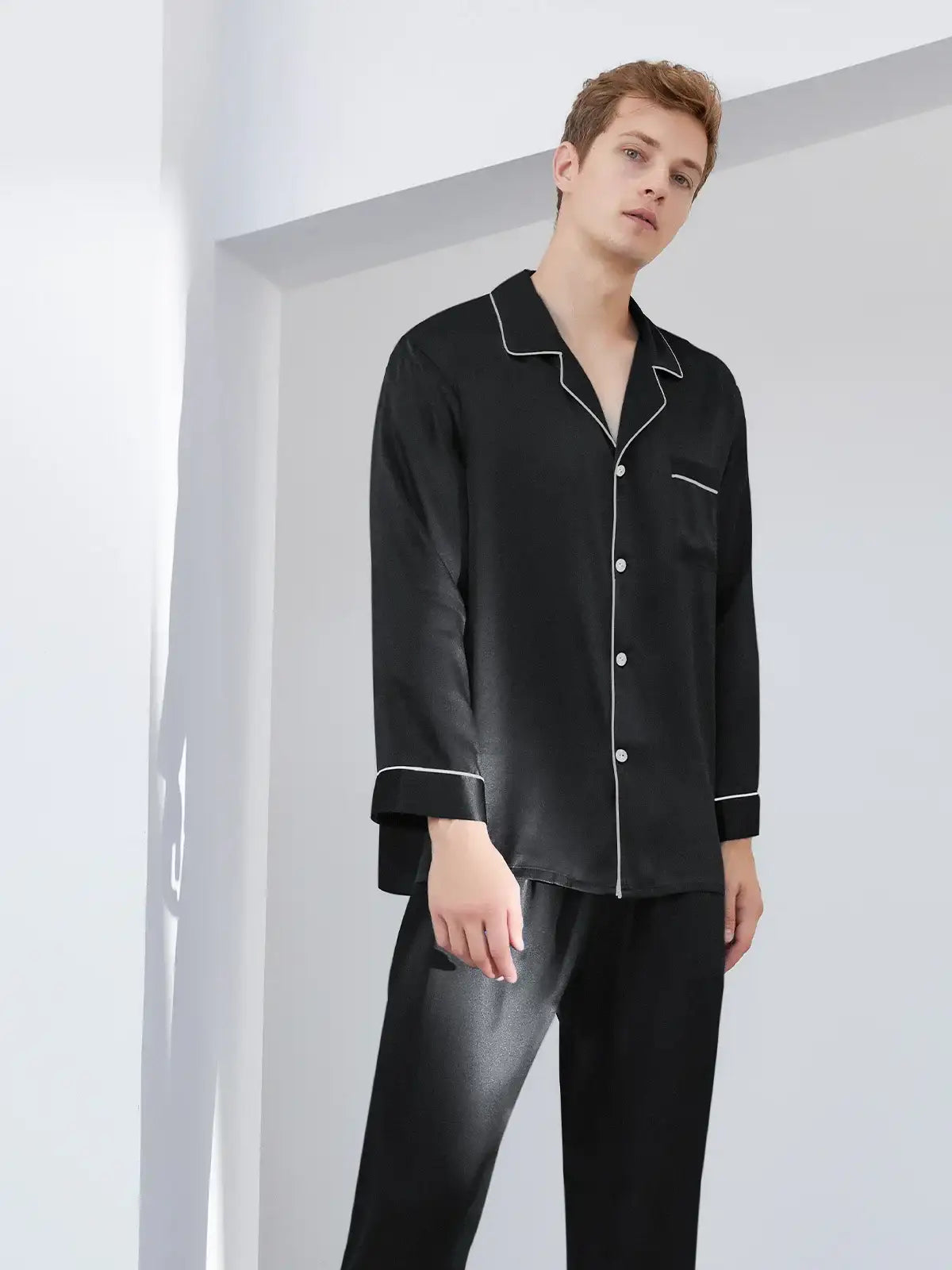 22 Momme Men's Heavy Long Sleeve Pants Suit