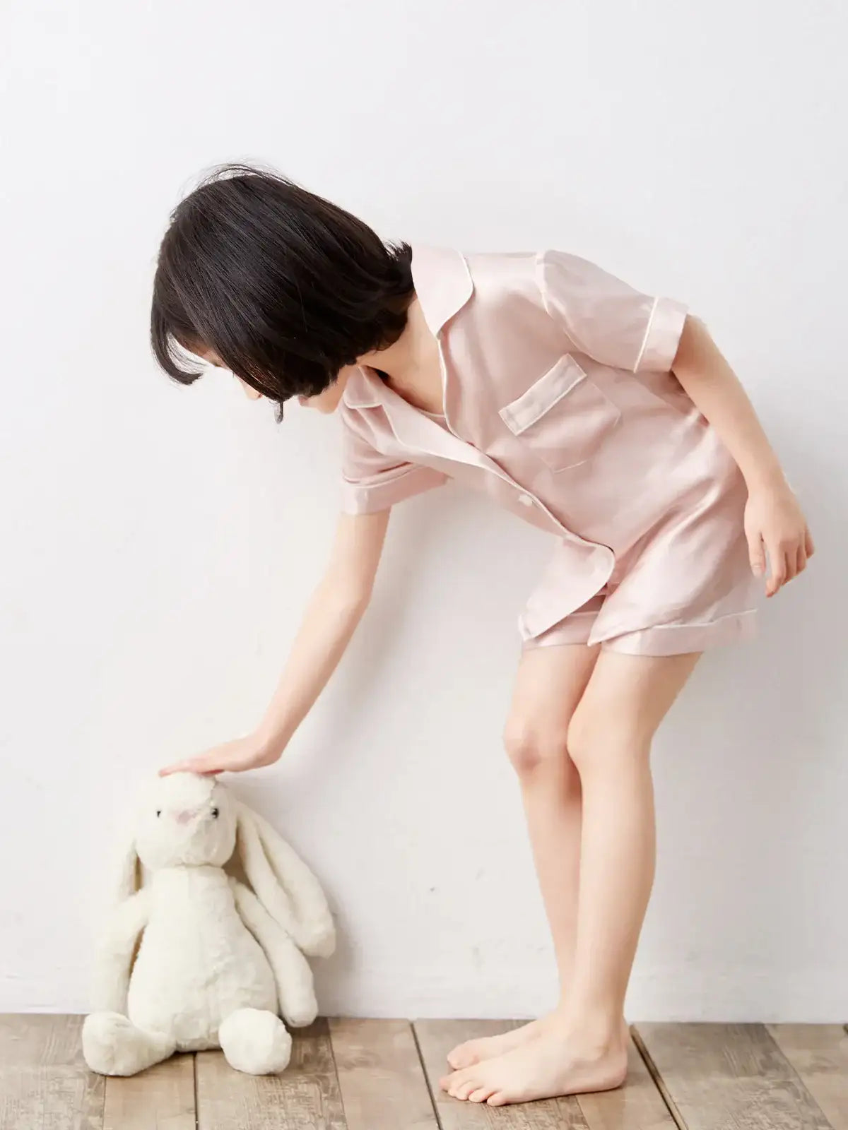 19 Momme children's silk short-sleeved shorts suit - JANCESILK