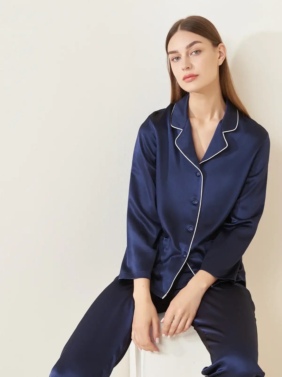 Heavyweight Long-sleeved and Long-pants Silk Suit - JANCESILK