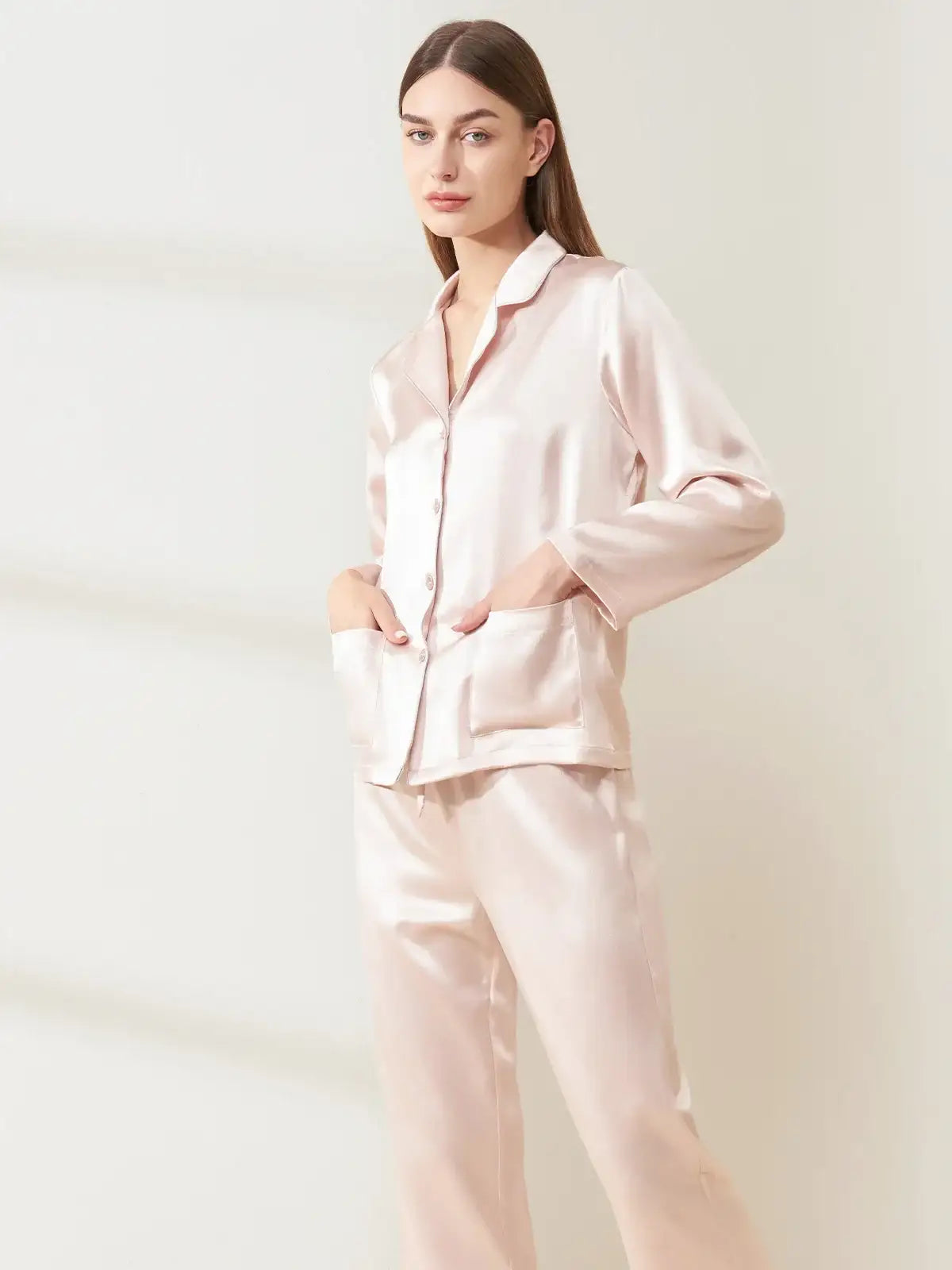 Heavyweight Long-sleeved and Long-pants Silk Suit - JANCESILK