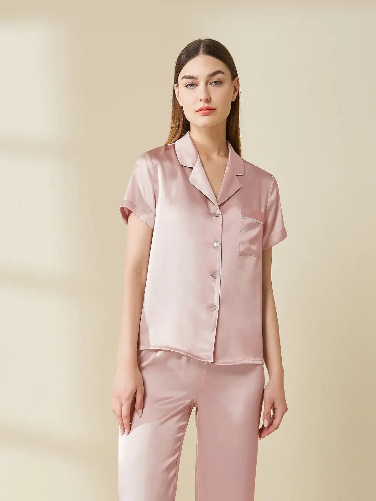 Silk Short-sleeved Trousers Suit - JANCESILK