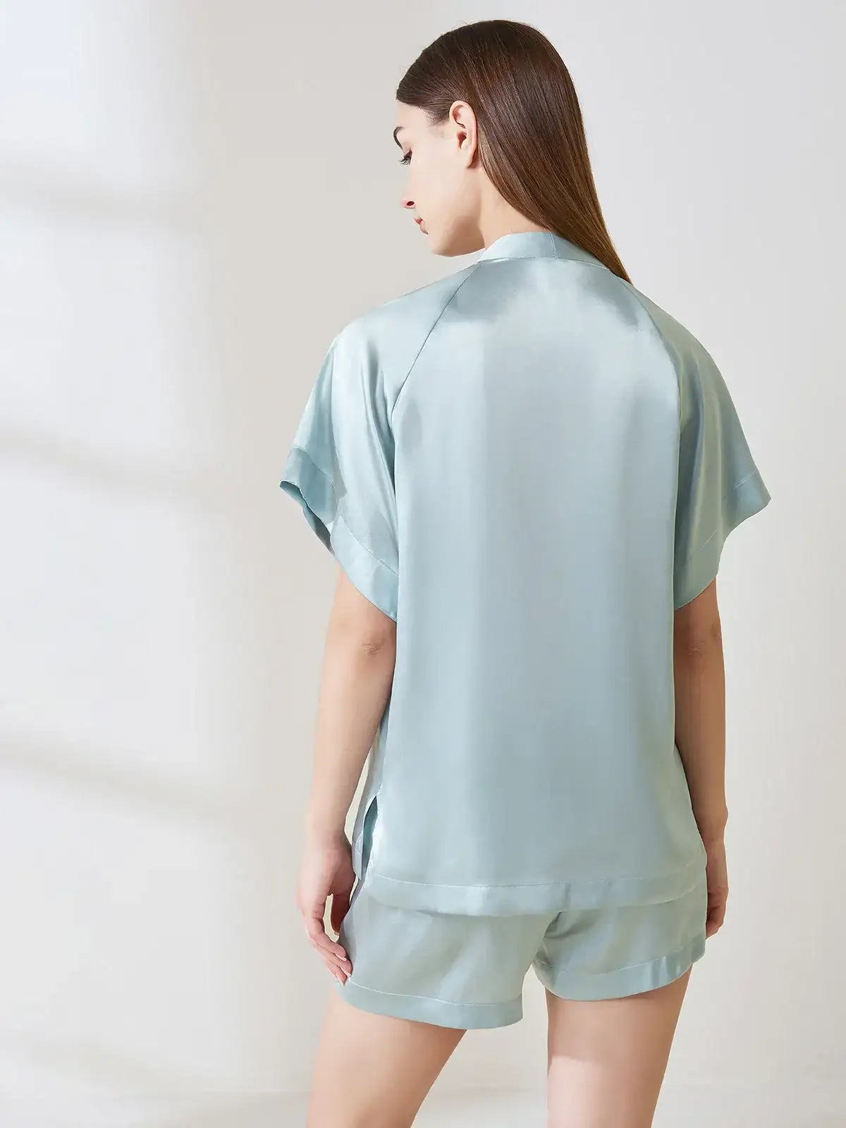 Raglan Sleeve Short-sleeved Shorts Suit - JANCESILK