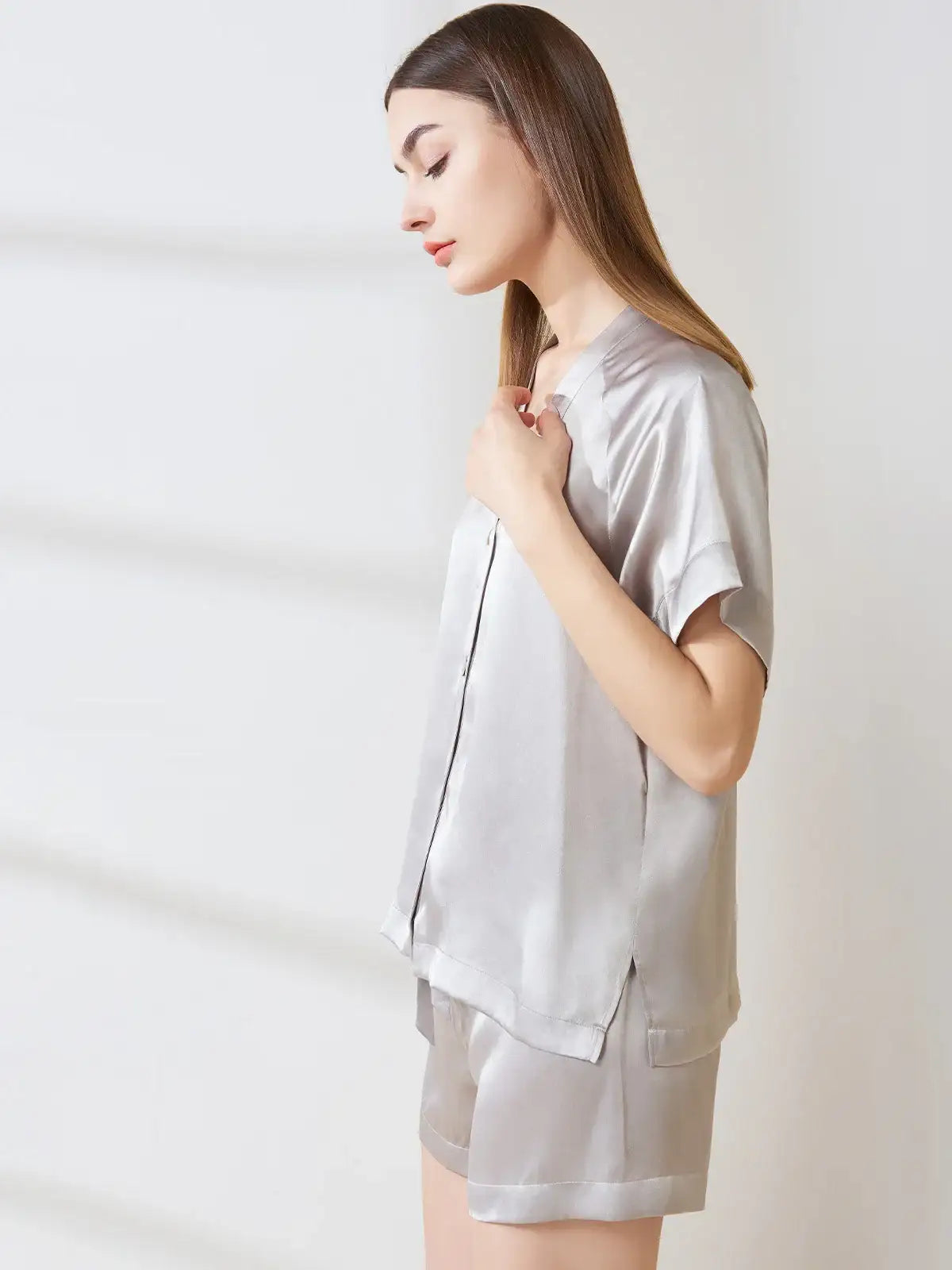 Raglan Sleeve Short-sleeved Shorts Suit - JANCESILK
