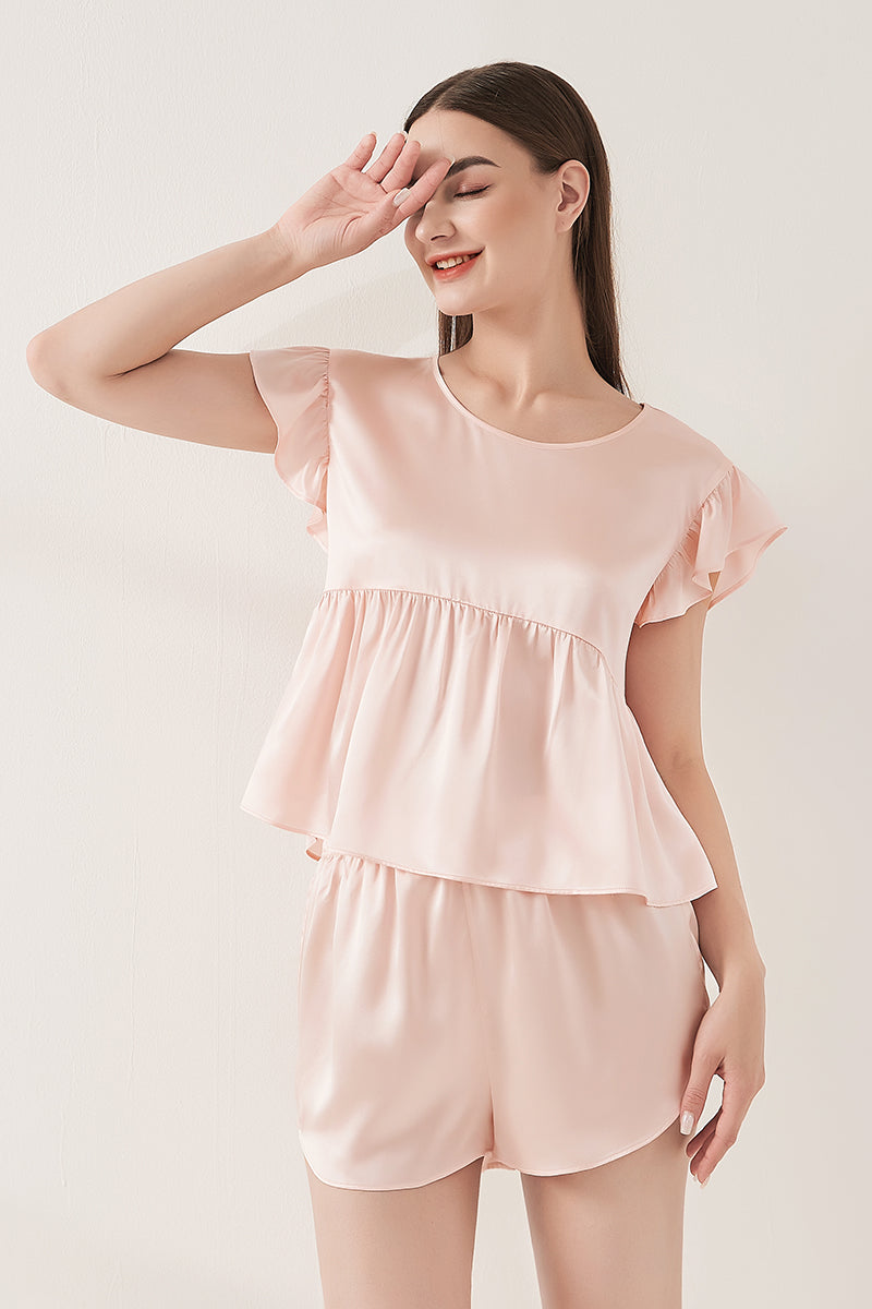 Playful flying sleeve short-sleeved shorts suit