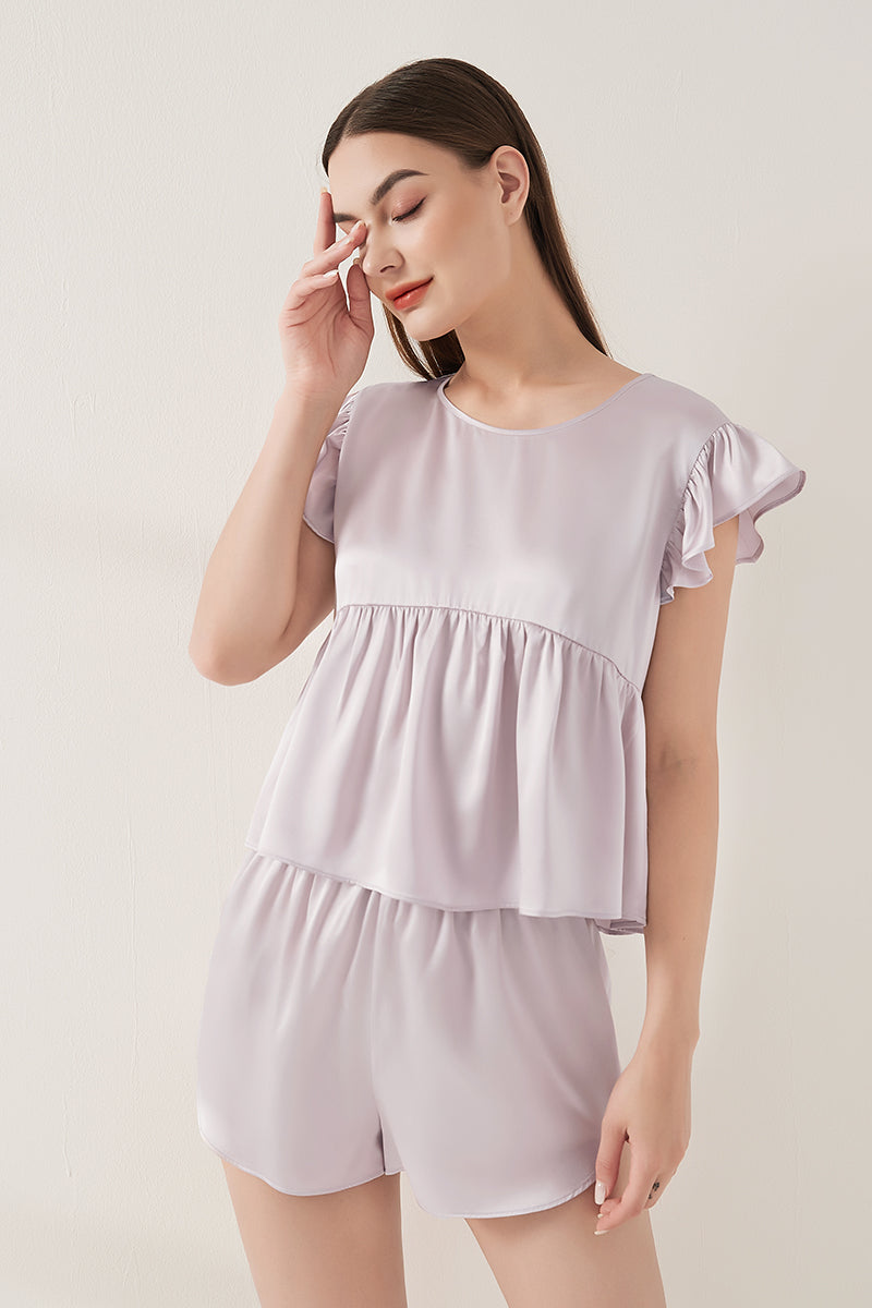 Playful flying sleeve short-sleeved shorts suit