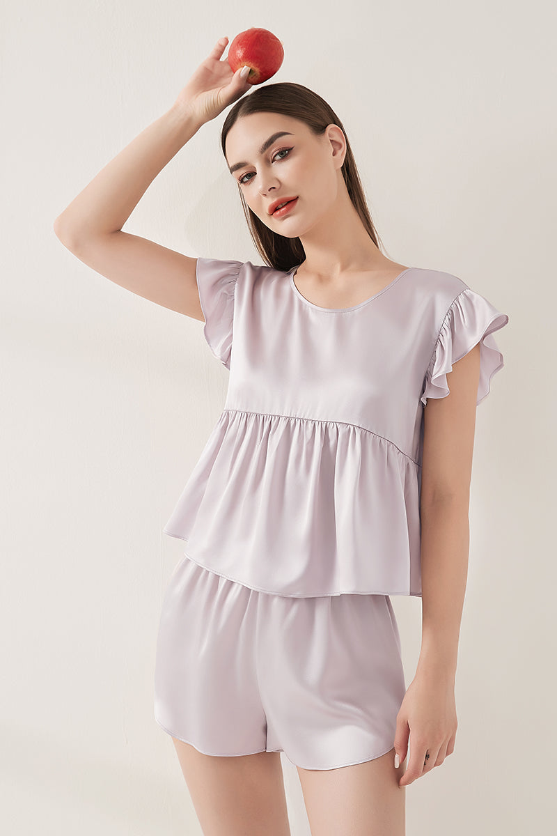 Playful flying sleeve short-sleeved shorts suit