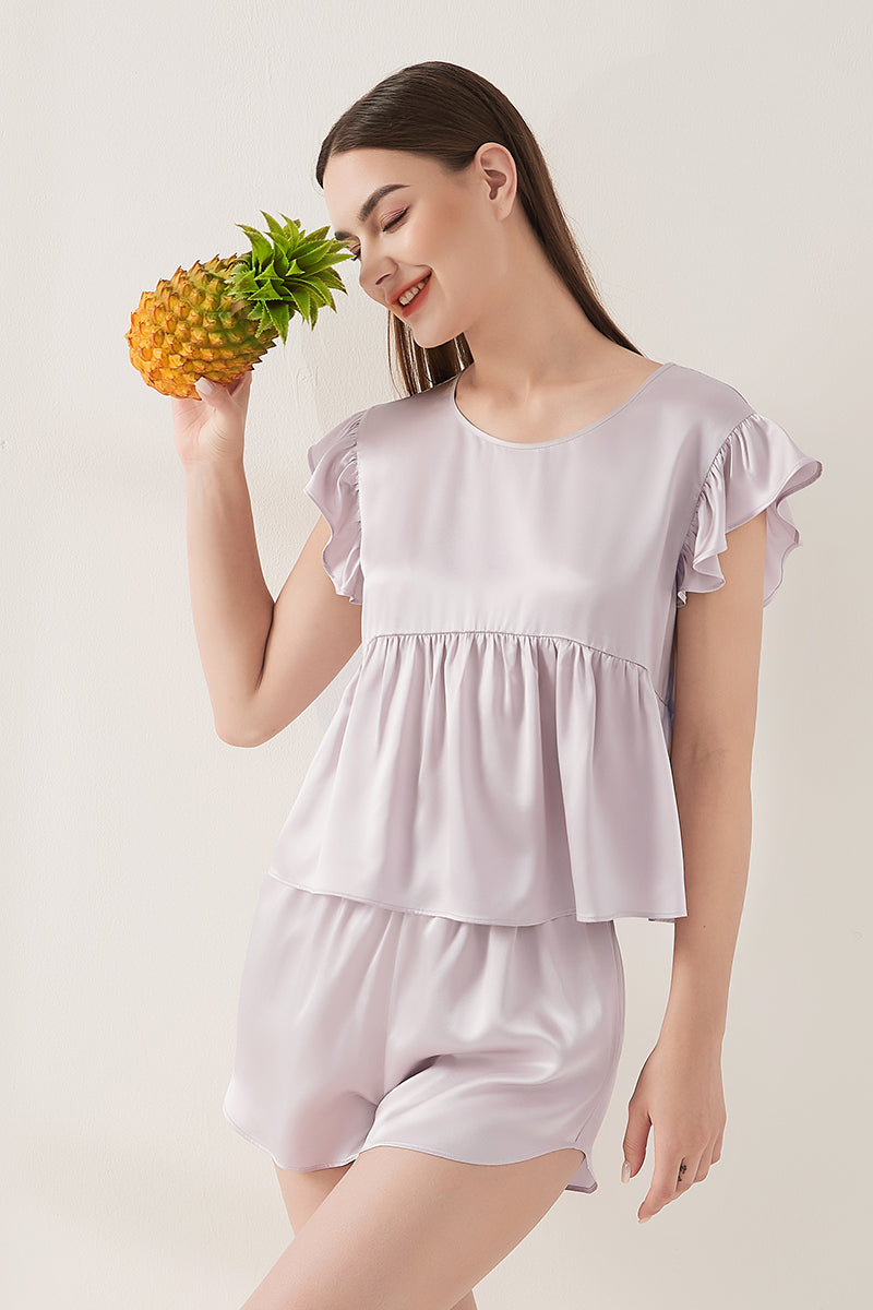 Playful flying sleeve short-sleeved shorts suit