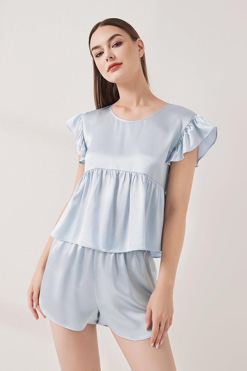Playful flying sleeve short-sleeved shorts suit