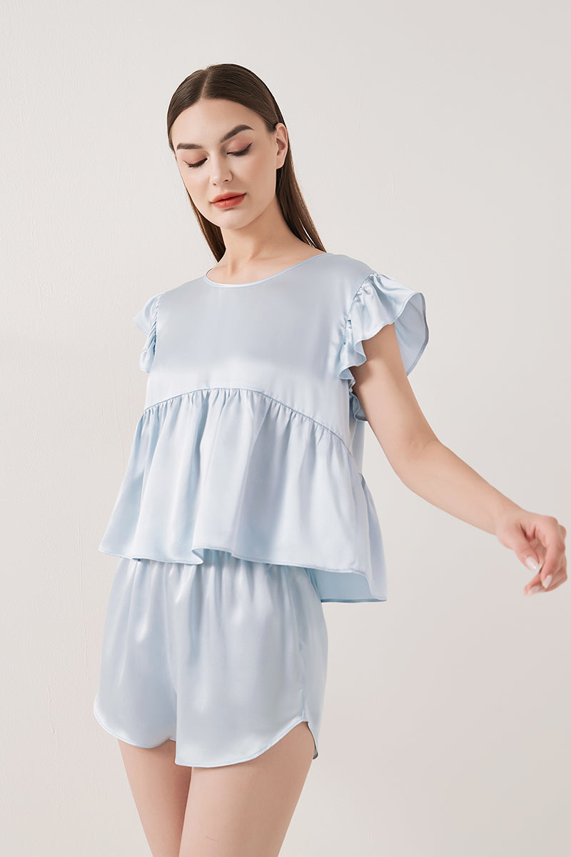 Playful flying sleeve short-sleeved shorts suit