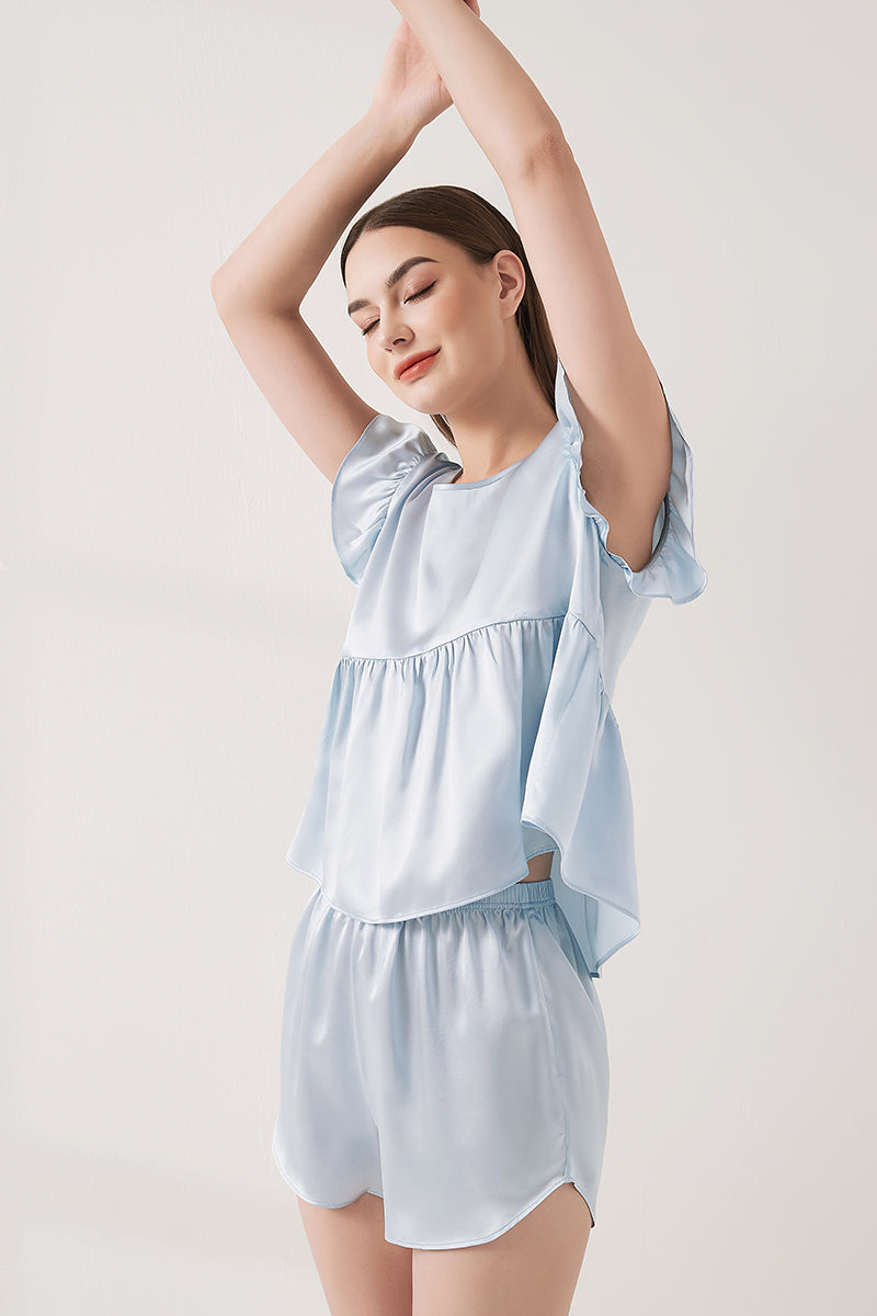 Playful flying sleeve short-sleeved shorts suit