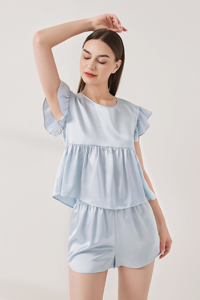 Playful flying sleeve short-sleeved shorts suit
