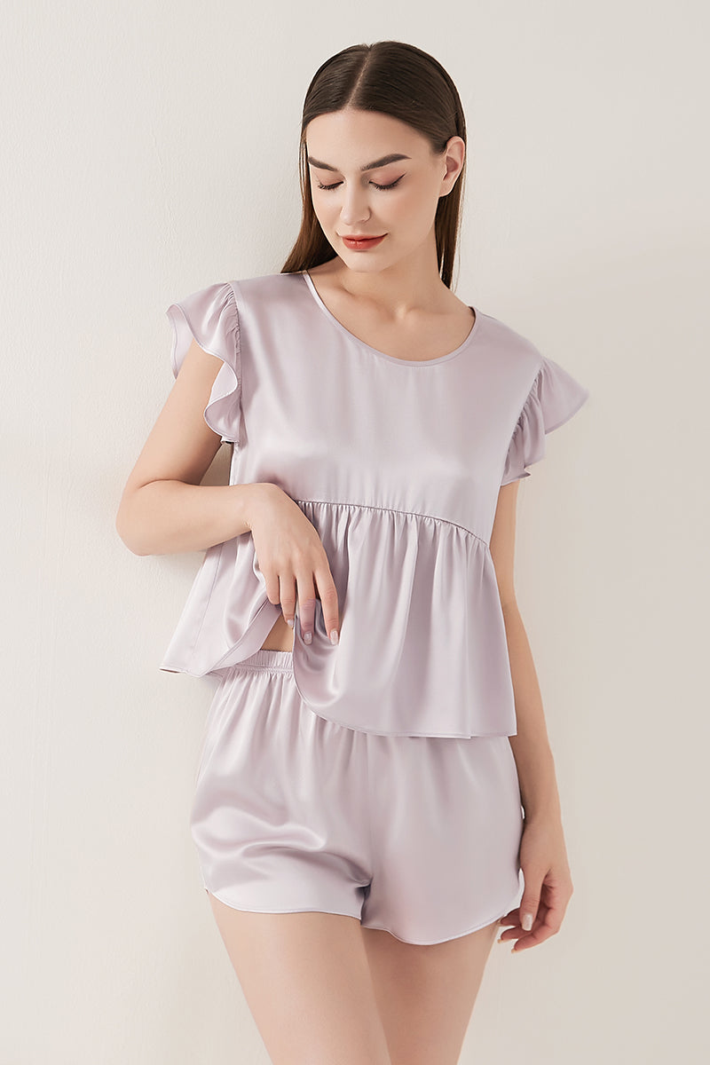 Playful flying sleeve short-sleeved shorts suit