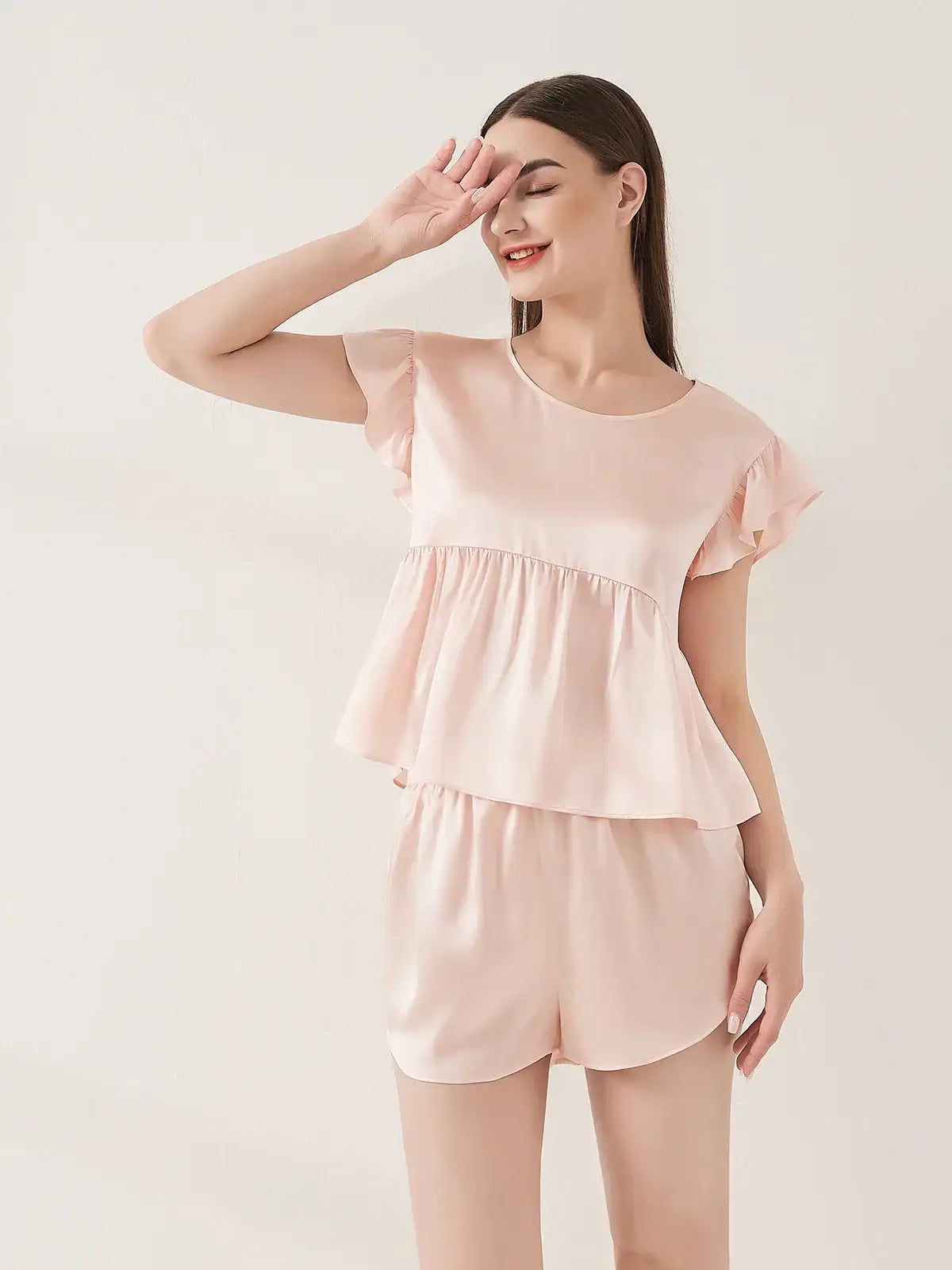 Playful Flying Sleeve Short-sleeved Shorts Suit - JANCESILK