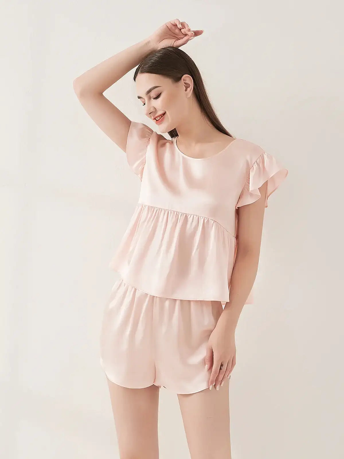 Playful Flying Sleeve Short-sleeved Shorts Suit - JANCESILK