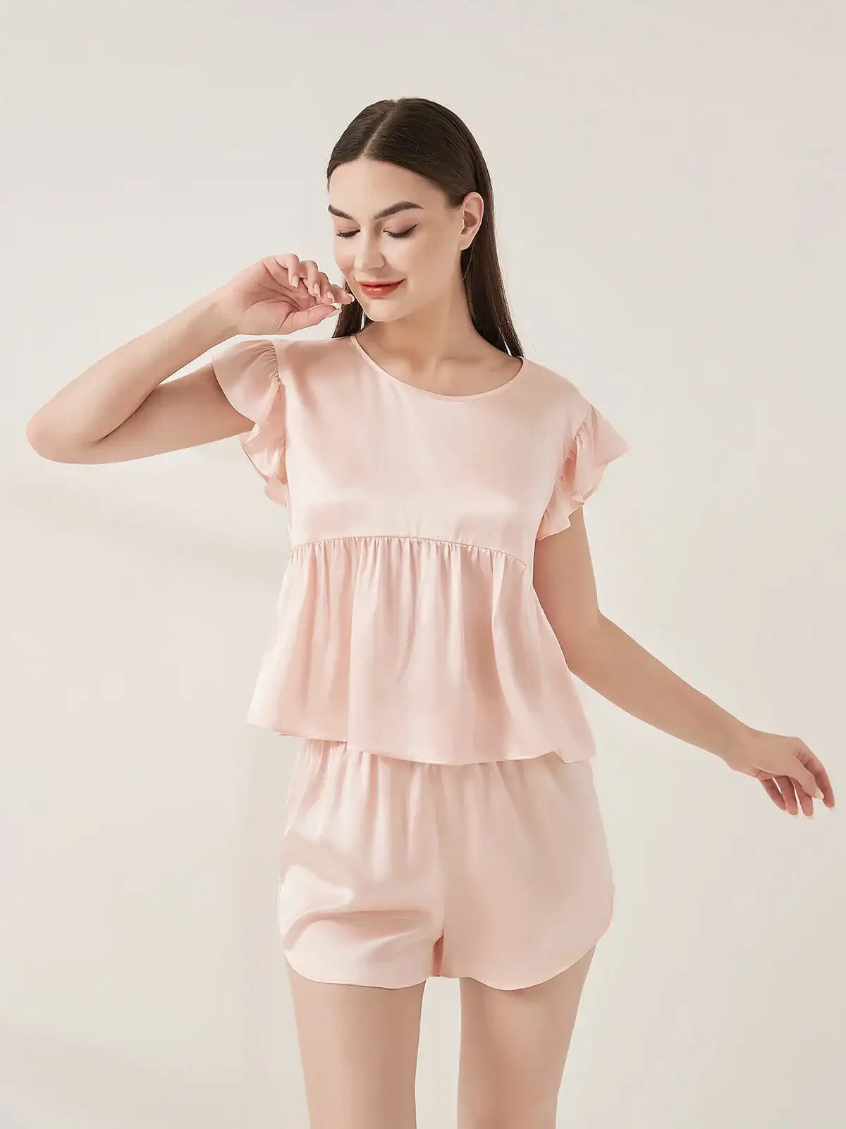 Playful Flying Sleeve Short-sleeved Shorts Suit - JANCESILK