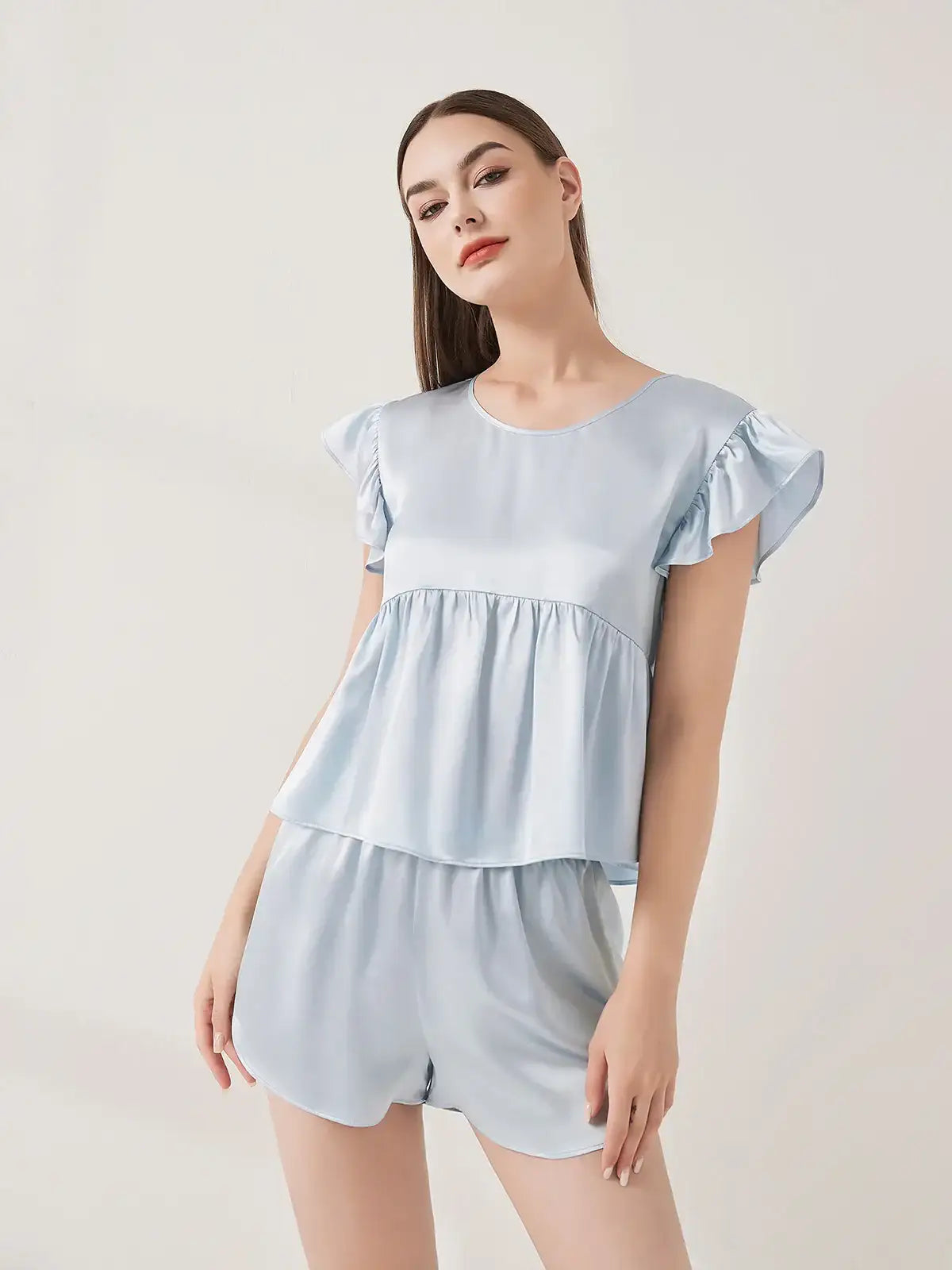 Playful Flying Sleeve Short-sleeved Shorts Suit - JANCESILK