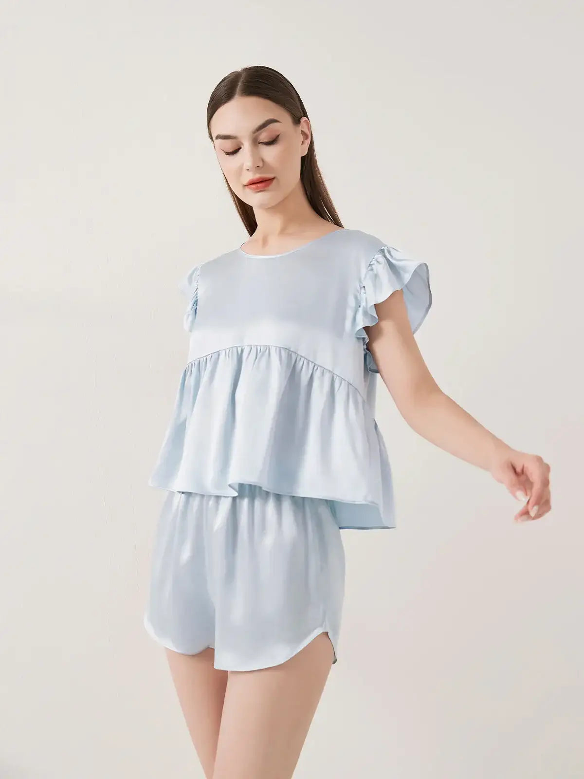 Playful Flying Sleeve Short-sleeved Shorts Suit - JANCESILK